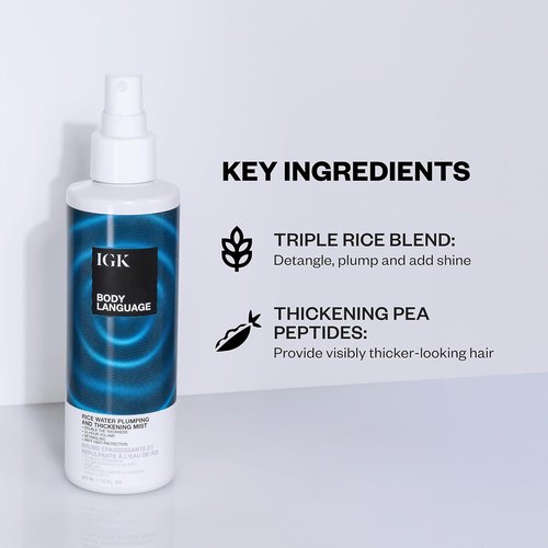 IGK Body Language Rice Water Plumping Spray - Boost Volume & Hydration for All Hair Types