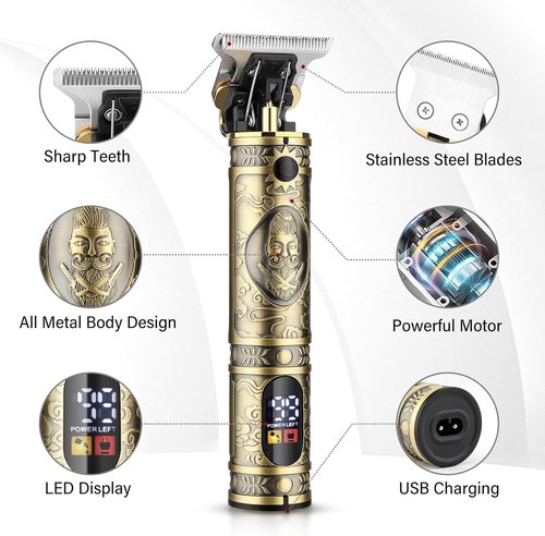GSKY Professional Hair Clippers for Men - Cordless Beard Trimmer with LED Display | Haircutting Kit