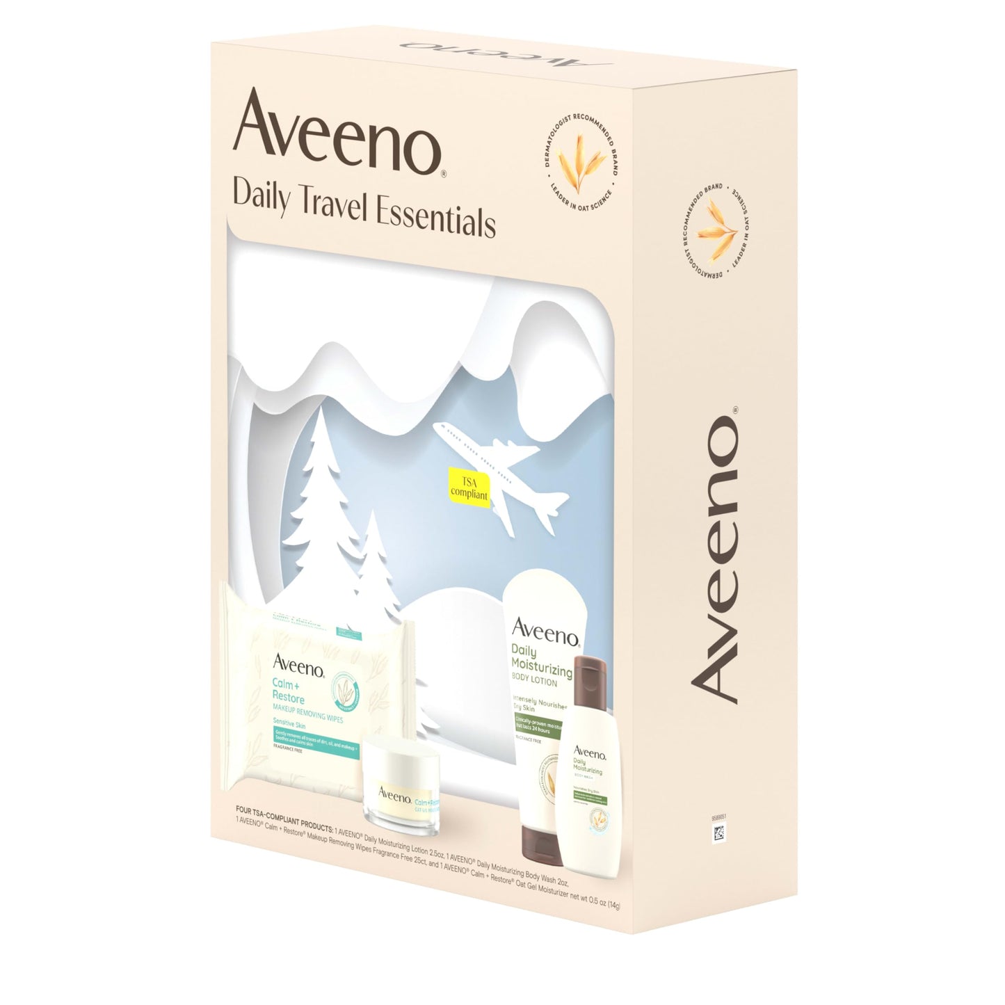 Aveeno Daily Moisturizing Body Lotion, Body Lotion for Dry Skin with Prebiotic Oat, Paraben Free, Fragrance Free, Non-Greasy, Non-Comedogenic Moisturizer, 18 FL OZ