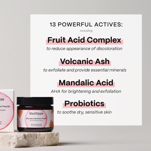 Mad Hippie Microdermabrasion Facial Scrub - Exfoliating Formula with Probiotics & AHA, 2.1 Fl Oz