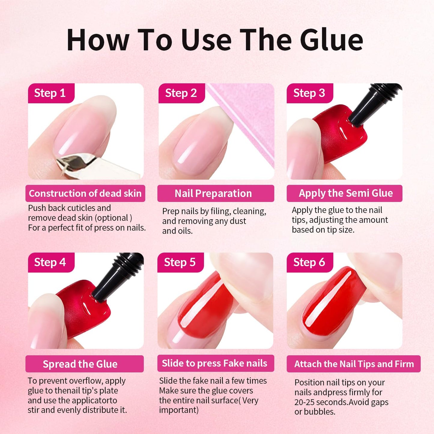 Skiennix Quick Dry Nail Glue Gel - Super Strong, Long Lasting Formula | 10g with 10ml Remover