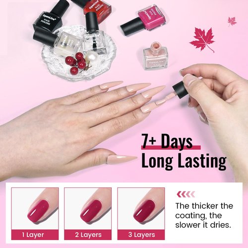 OpenLive 12 PCS Nail Polish Set - 10 Vibrant Colors with Base & Top Coat | Fast Drying for DIY Beginners