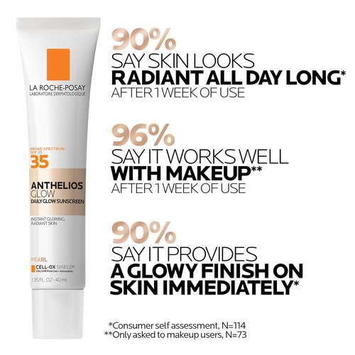 La Roche-Posay Anthelios Glow Tinted Sunscreen - SPF 35, Broad Spectrum Protection, Lightweight & Hydrating for All Skin Types