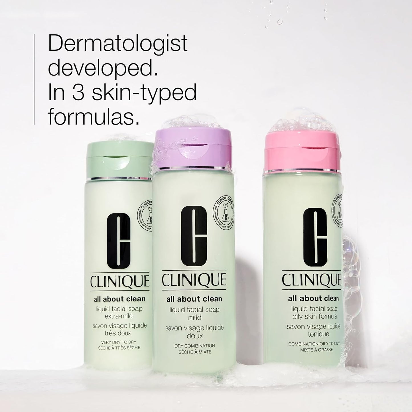 Clinique 3-Step Oily Skin Care Set - Liquid Face Soap, Exfoliating Lotion & Moisturizing Gel