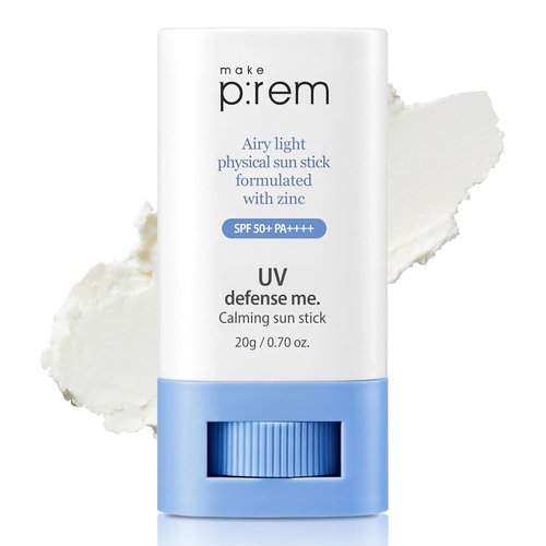 MAKEPREM Calming Sun Stick - SPF 50+ UVA/UVB Defense for Sensitive Skin | Vegan & Reef-Safe 0.7 Oz