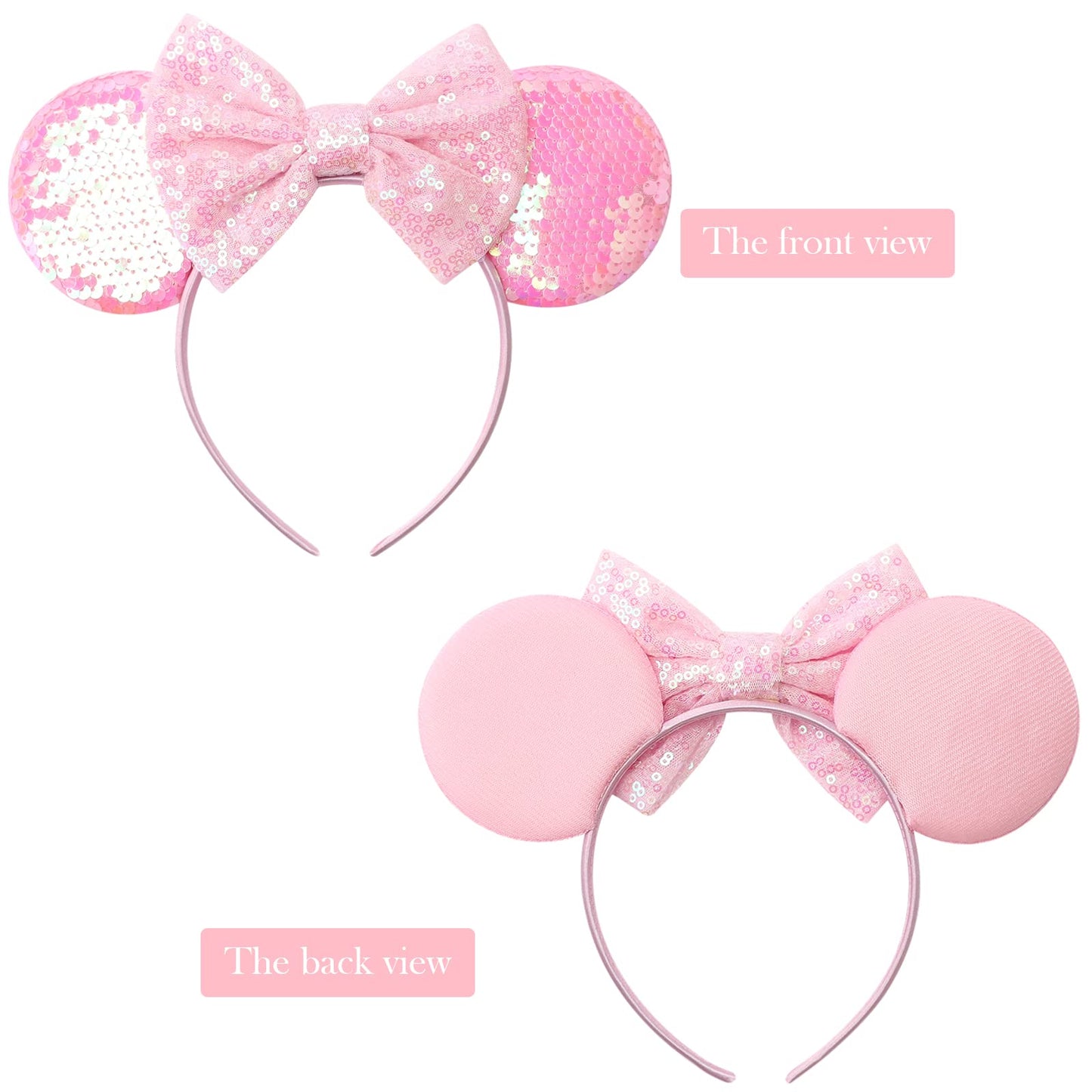 DRESHOW Mouse Ears Bow Headbands Glitter Party Decoration Cosplay Costume for Girls & Women