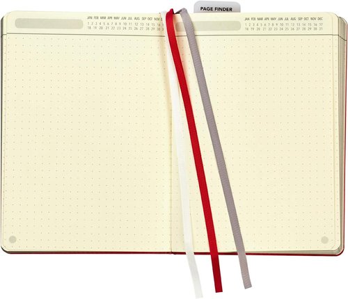C.R. Gibson Dot Grid Notebook Journal - Red Leatherette Cover, 6" W x 8.5" L, 240 Pages