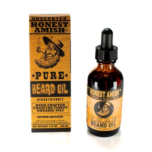 Honest Amish - Fragrance-Free Pure Beard Oil - 2 Ounce for Soft, Healthy Beards