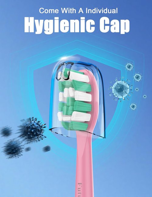 Philips Sonicare Toothbrush Replacement Heads - Plaque Control, Simply Clean, 10 Pack, Pink