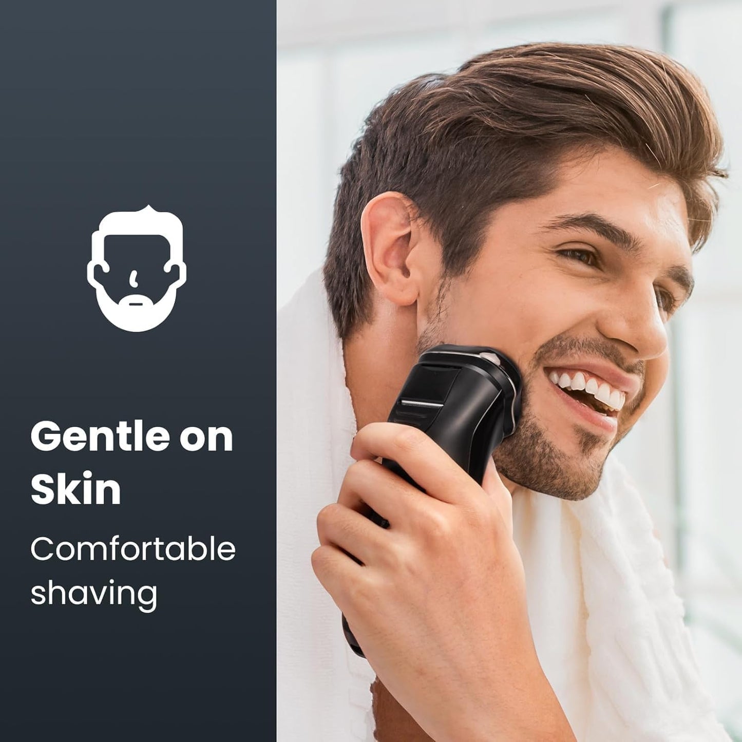 Skiennix Electric Razor for Men - Cordless Wet/Dry Rotary Shaver with Waterproof Design | Fast USB Charging & Sensitive Skin Care - Upgraded B2 Black-Silver