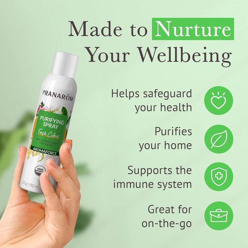 Pranarom - Aromaforce Air Purifying Spray | Organic Essential Oils & Fresh Citrus Scent, 150ml