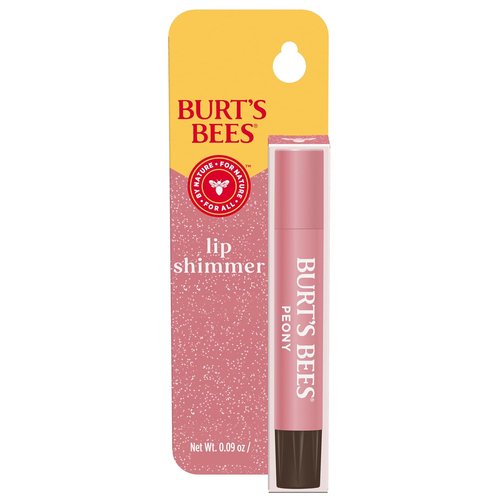 Burt's Bees Lip Shimmer - Warm Peony Color | High-Impact Moisture with Shea & Cocoa Butters