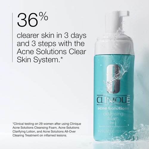 Clinique Acne Solutions Daily Foam Cleanser - 1.5% Salicylic Acid for All Skin Types | Prevents Acne & Unclogs Pores
