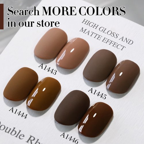 Double Rhythm 15ML Dark Brown Gel Polish Pure Sheer Same Color Same Bottle Soak Off Gel Polish Art Manicure Salon DIY at Home for Women (Deep Brown-A1446)