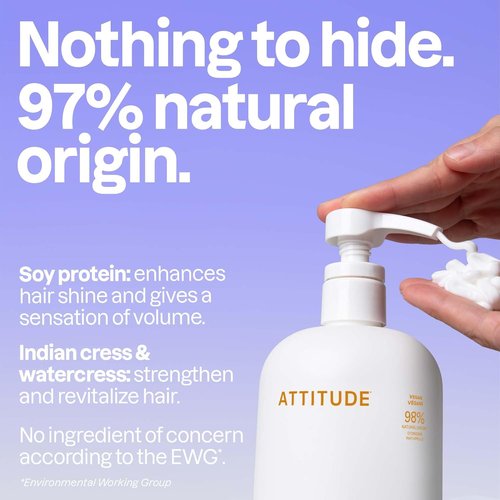 ATTITUDE Volume & Shine Hair Conditioner - Vegan Detangler for Thin Hair with Soy Protein & Cranberries | 32 Fl Oz