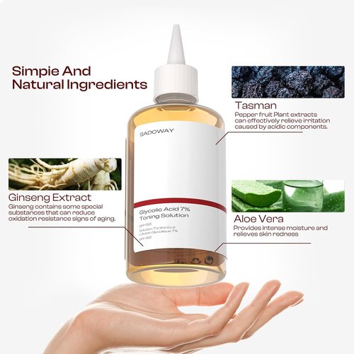 Glycolic Acid Toner - 240ml Exfoliating Toning Solution with 7% Glycolic Acid for Soothing Hydration