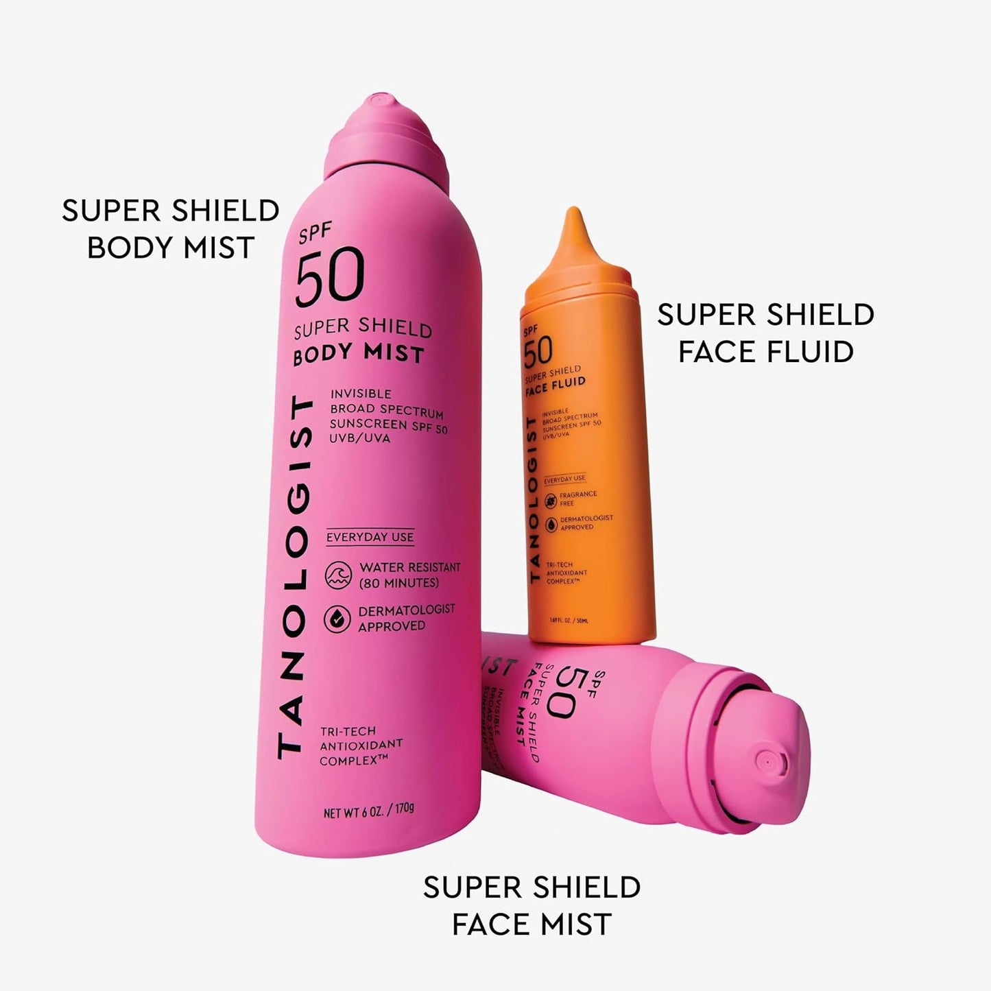 Tanologist SPF 50 Super Shield Face Mist - Lightweight Protection in 2.5 fl. oz/73 ml Bottle