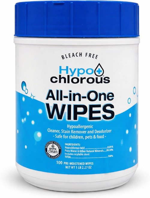 Hypochlorous Acid Wipes | Non-Toxic 200-Count Cleaner for Skin, Baby, Pet, Home & Gym - Bleach-Free