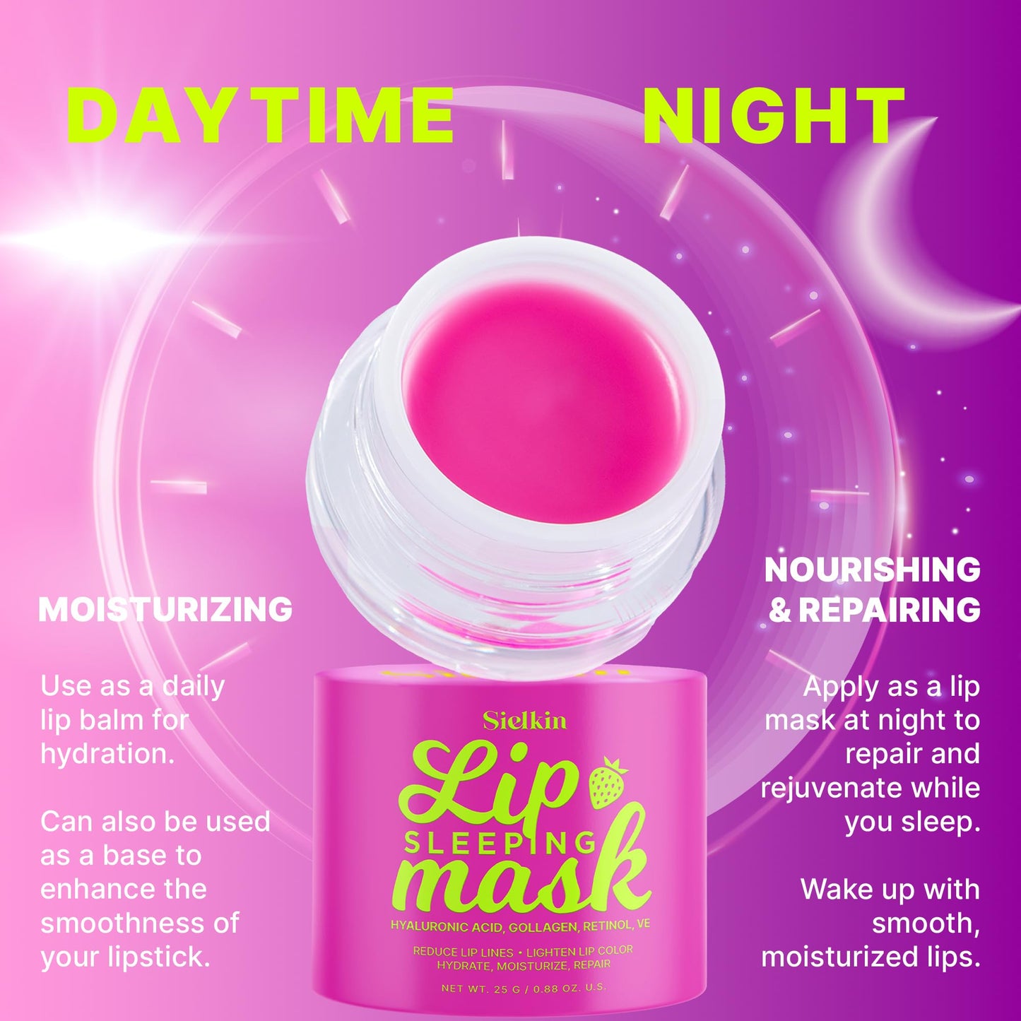 Overnight Lip Mask Lip Butter Balm: 24hrs Hydrating Repair Treatment Lip Sleeping Mask - Hyaluronic Acid/Shea Cocoa Seed Butter/Beeswax/Vitamins for Chapped Dry Lips Care/Moisturizer - Fade Lip Lines