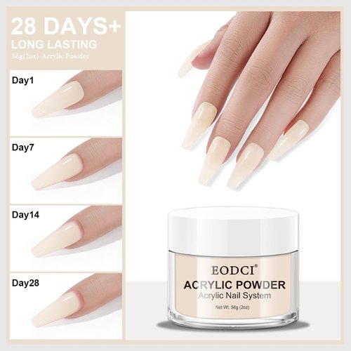 Eodci Acrylic Powder - Cover Pink 56g | Professional Nail Extension & Carving, Long-Lasting Formula