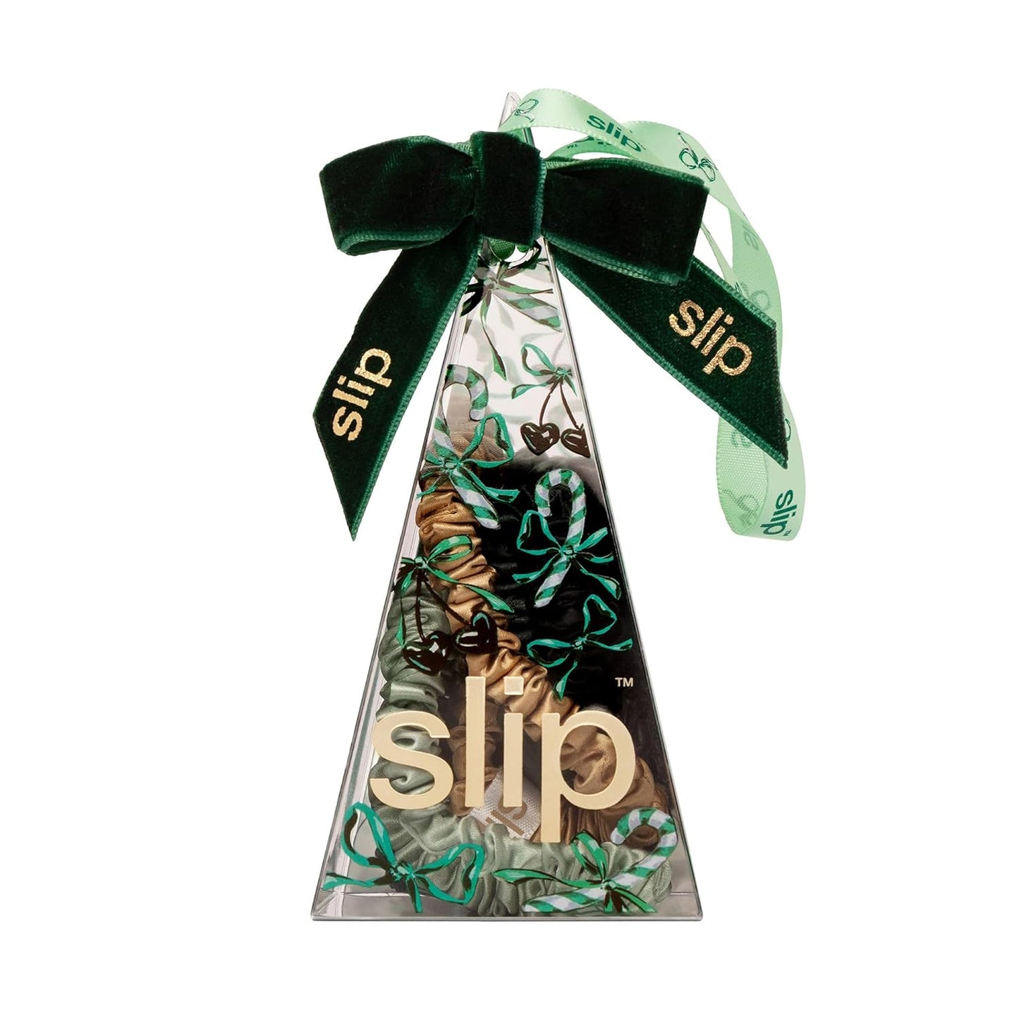 Skiennix Slip Skinny Scrunchies - Anti-Crease, Anti-Breakage Slipsilk™ Design | 4 Pure Silk Scrunchies in Sweetie Pie Packaging