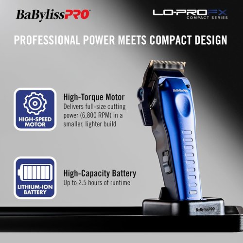 BaBylissPRO High-Performance LO-PROFX Hair Clipper - Compact Design for Precision Cutting
