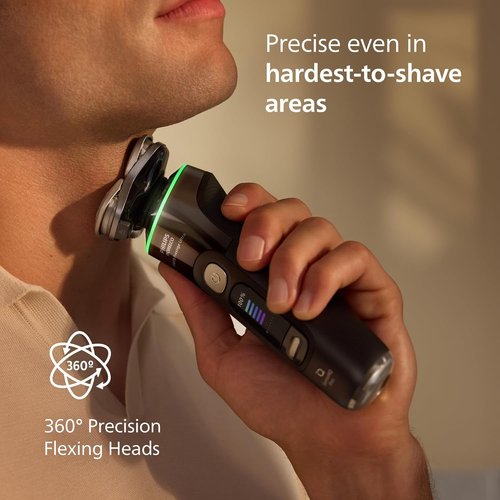 Philips Norelco Shaver i9000 Prestige - Ultra Wet & Dry Electric Shaver with SenseIQ Pro Technology | Black Gradient, 5 Modes