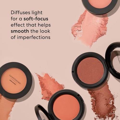 bareMinerals Gen Nude Powder Blush - Mineral-Based Pressed Powder & Blooming Blush Brush Set