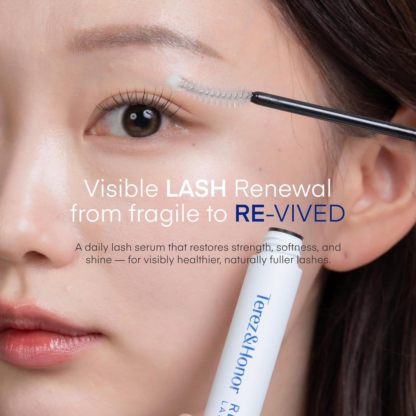 Terez & Honor Reviving Lash Serum - Vegan PDRN Lash Growth Formula for Longer, Fuller Lashes - Peptide & Biotin Conditioner