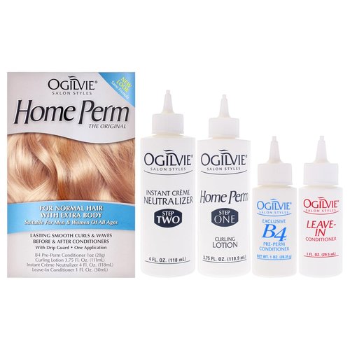 Ogilvie Salon Styles Home Perm Kit - Original Formula for Color Treated & Normal Hair - 1 Application