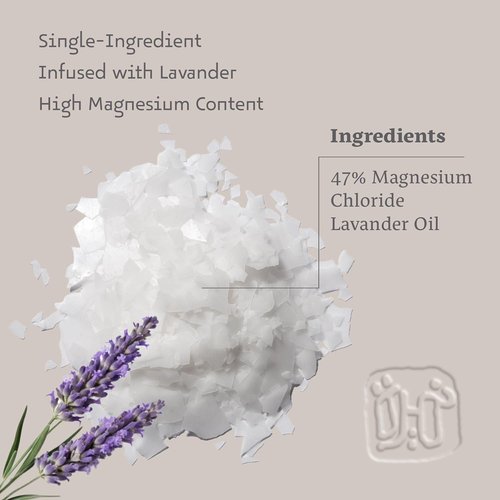 Dead Sea Magnesium Flake Bath Soak - 100% Pure Magnesium Chloride with Lavender Oil | 8.82 oz Pouch