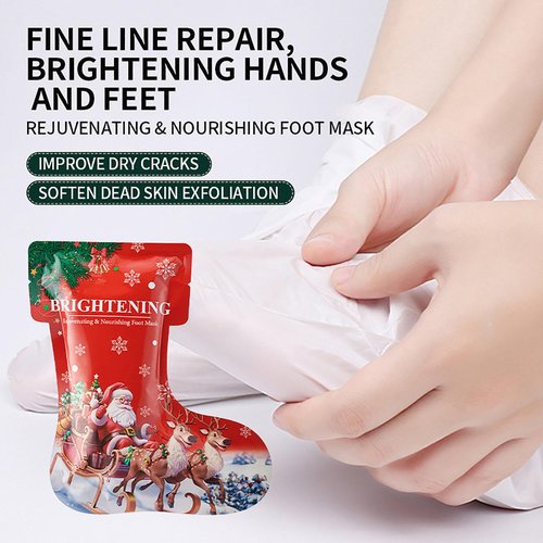 10 Pack Christmas Stocking Stuffer Hand Foot Mask Moisturizing Hydrating Gloves Socks Masks Peel Mask for Hand Feet Dry Cracked Repairing Skincare Spa Gifts for Women Men Christmas (3 Pack Foot)