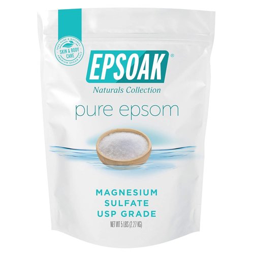 Epsoak Epsom Salt - 5 lb Unscented Magnesium Sulfate USP | Resealable Bag, Made in The USA