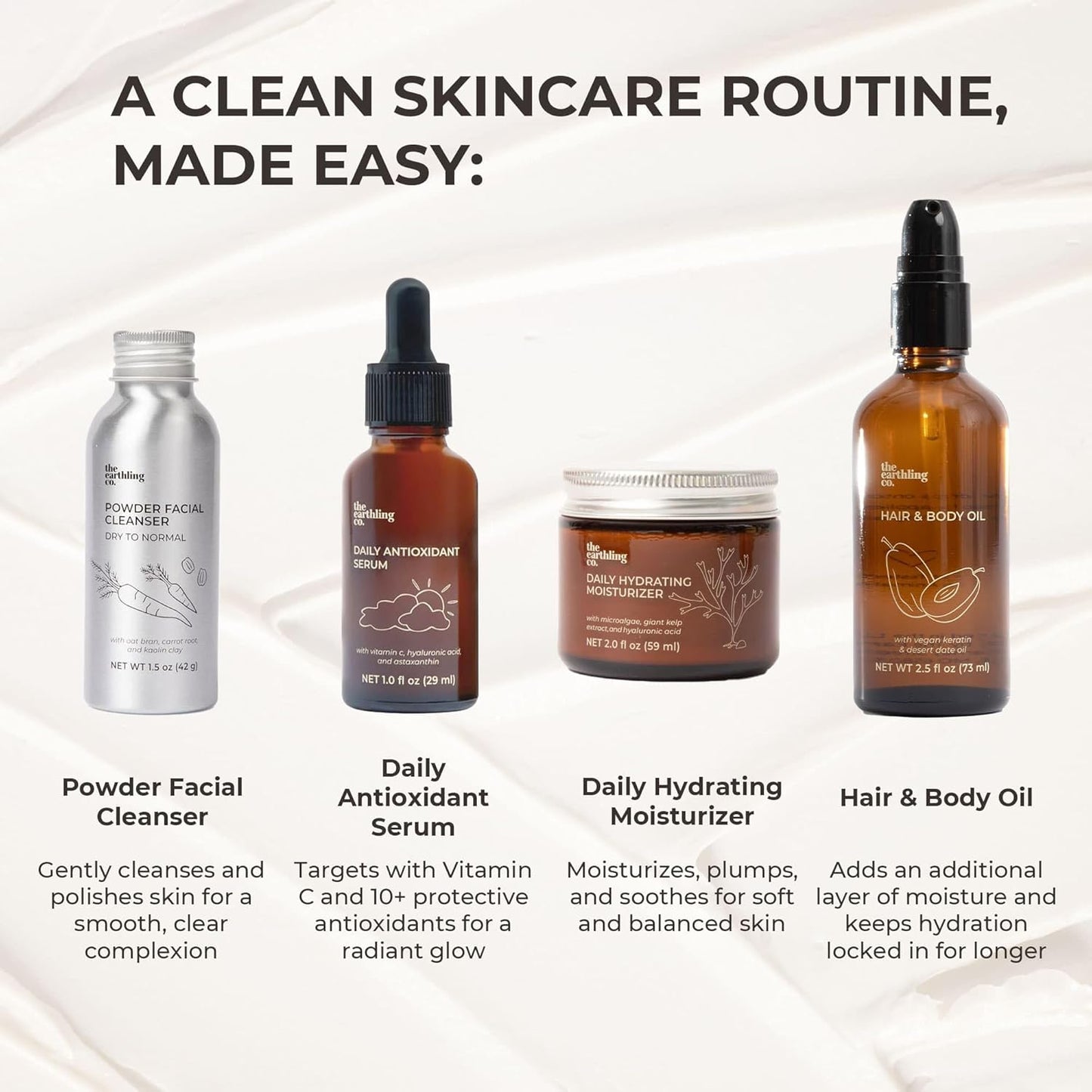 The Earthling Co. Antioxidant Serum - Brightens & Evens Skin Tone with Vitamin C & Hyaluronic Acid | 1.0 fl oz