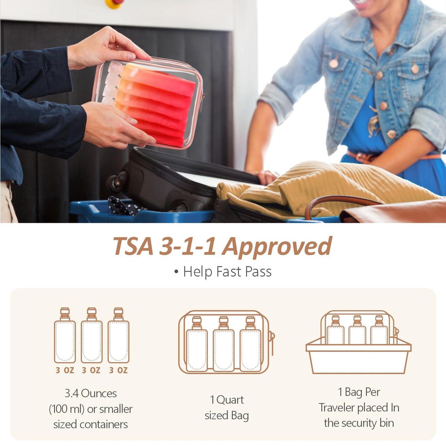 PACKISM Travel Toiletry Containers - 27 Pack Leak Proof 3oz TSA Approved Travel Pouches, Stand Up, Slim & Lightweight Design, Space Saving, Pack More Shampoo Conditioner Lotion Body Wash