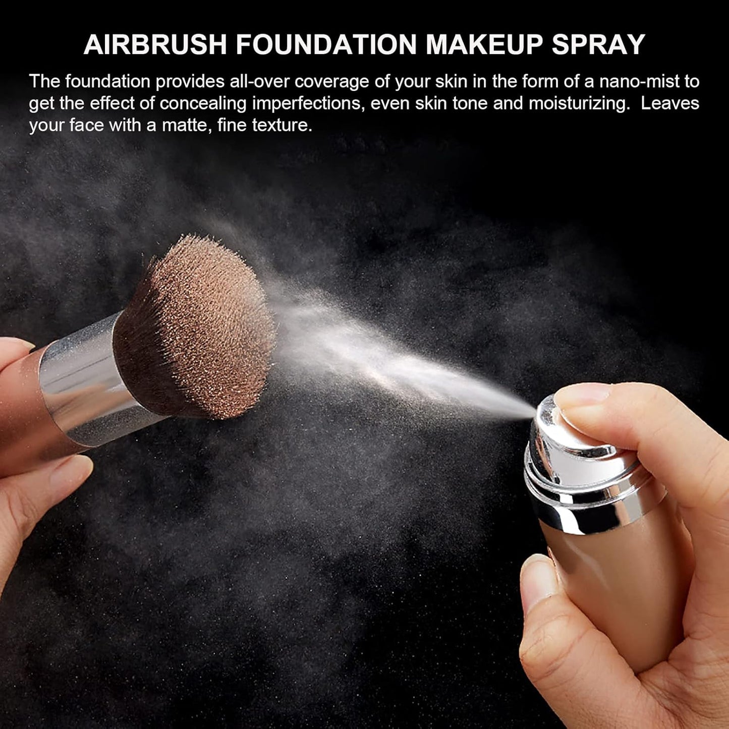 Skiennix Airbrush Foundation Makeup Spray - Long-Lasting Waterproof Full Coverage, Natural Matte Finish, 2.36oz