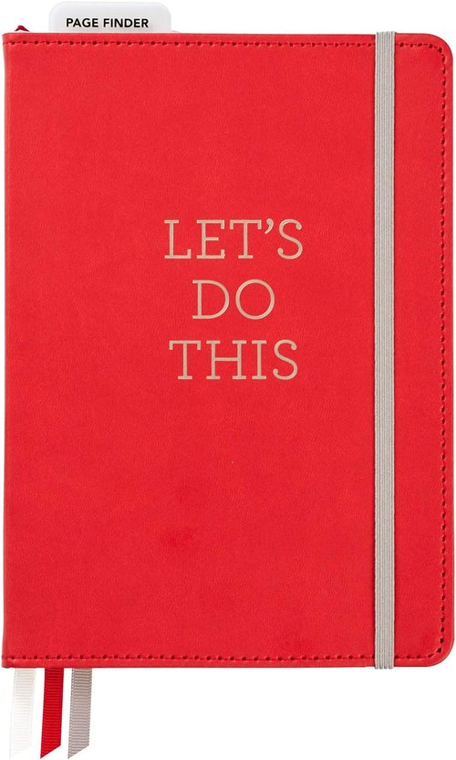 C.R. Gibson Dot Grid Notebook Journal - Red Leatherette Cover, 6" W x 8.5" L, 240 Pages
