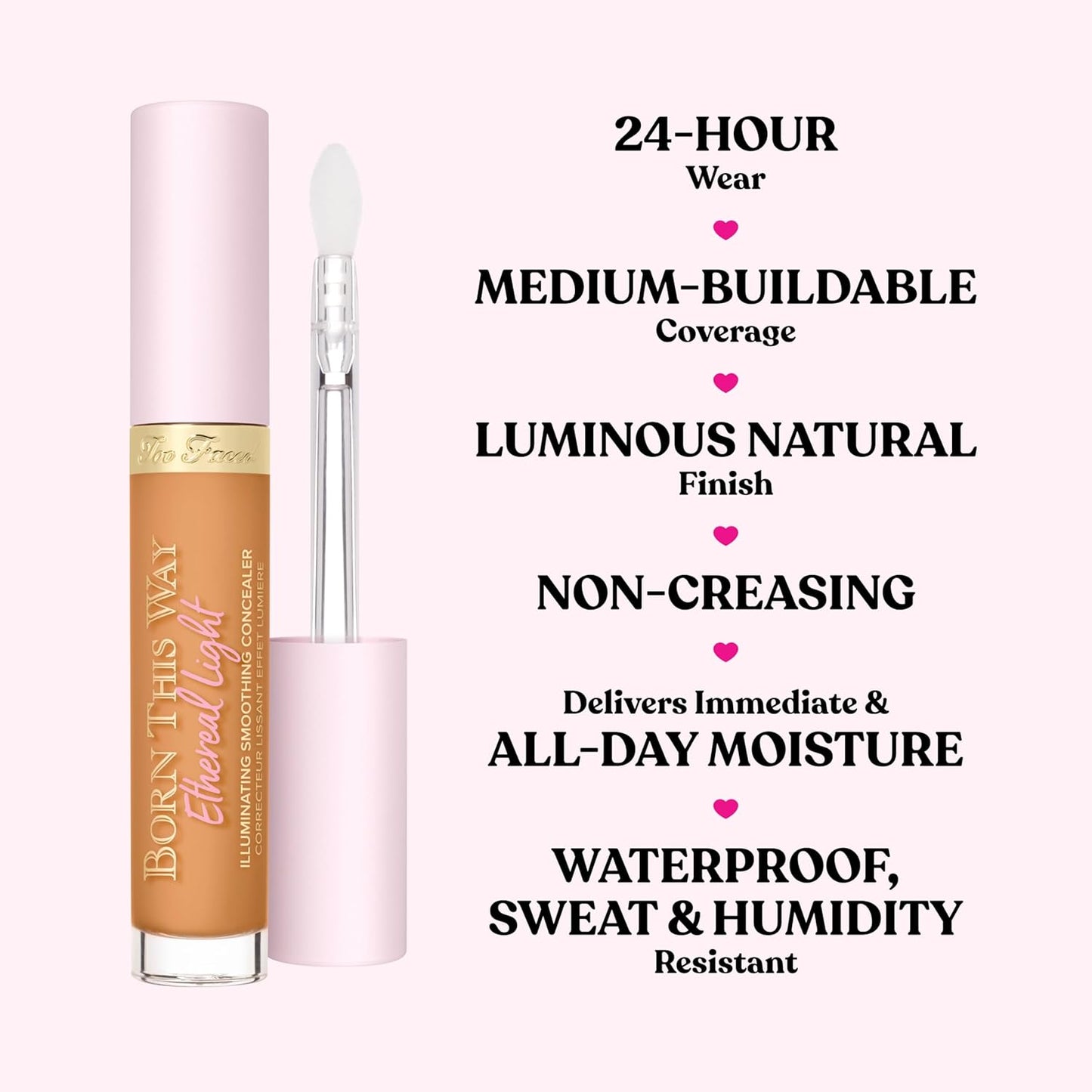 Too Faced Born This Way Concealer - Ethereal Light, Hydrating & Waterproof | Brightens Dark Circles, 0.16 Fl Oz