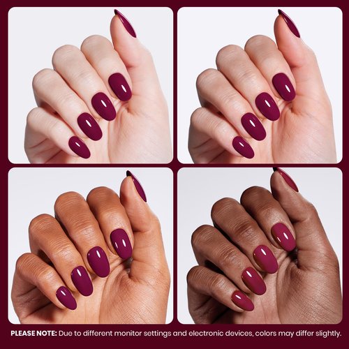 Beetles Burgundy Red Gel Polish - 15ML/0.51Fl Oz, Burgundy Dark Red Gel Nail Polish, Soak Off UV LED Lamp Wine Color Nails Art, Long-Lasting Manicure Salon DIY Home Gifts for Woman