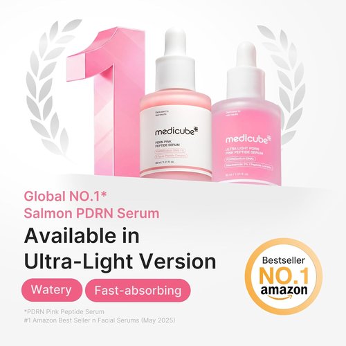 Medicube Ultra Light PDRN Pink Peptide Serum - Lightweight Hydrating Formula with Salmon PDRN & Hyaluronic Acid | Fast-Absorbing Glow Care for Skin Clarity | 1.01 fl. oz.