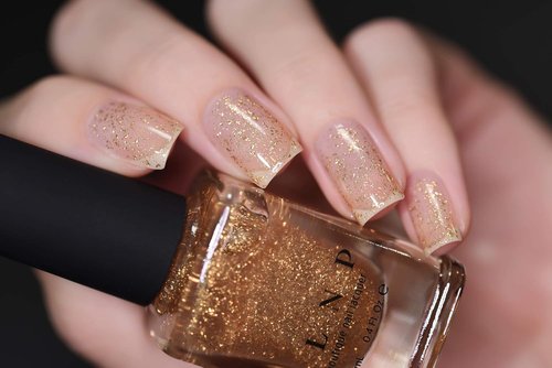 ILNP Karma - Gold Flake Top Coat Nail Polish for Stunning, Shimmering Nails | 15ml