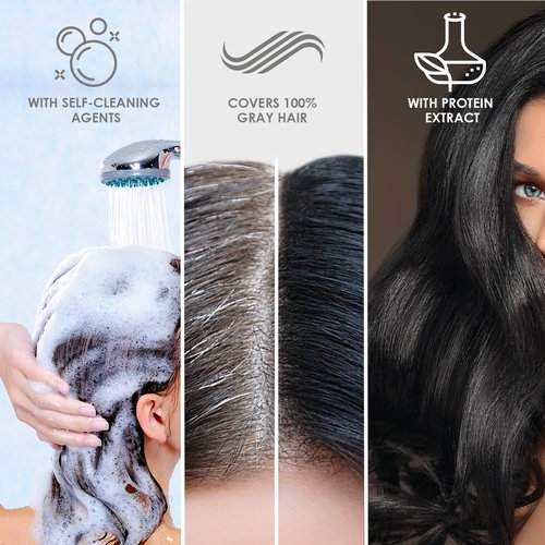 Professional Hair Coloring Kit - Color Reviving Shampoo & Conditioner Set | 100% Gray Coverage | Brown Tone 4.0