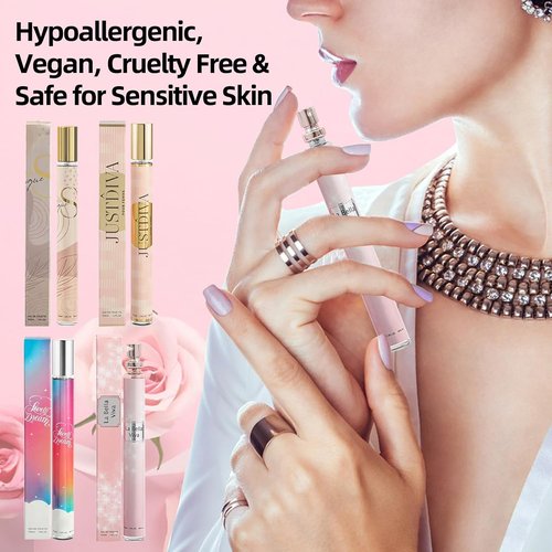 Clothes of Skin 4 Pack Women's Perfumes - Travel Size Natural Fragrances | Perfect Mother's Day Gifts