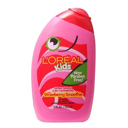 L'Oreal Kids 2-in-1 Shampoo - Extra Gentle Strawberry Smoothie, 9 Fl Oz for Soft, Clean Hair