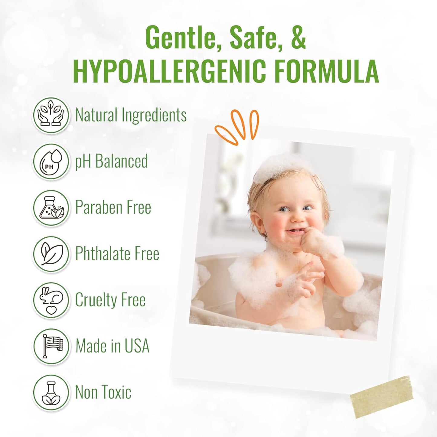 Wild Naturals Baby Eczema Shampoo & Body Wash - Gentle Tear-Free Formula with Aloe & Manuka Honey, 8 fl oz