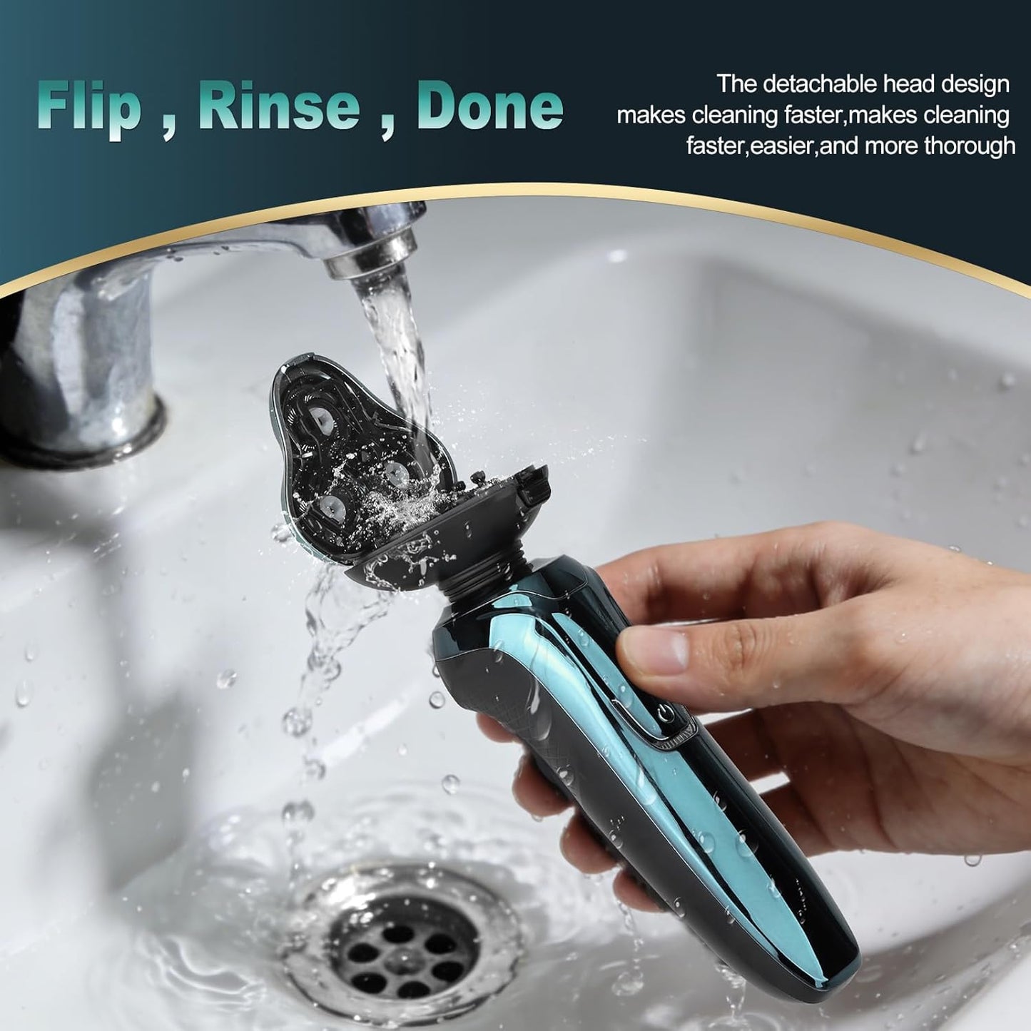 Skiennix Electric Razor for Men - Waterproof Rotary Shaver | Rechargeable Wet & Dry Travel Shaver