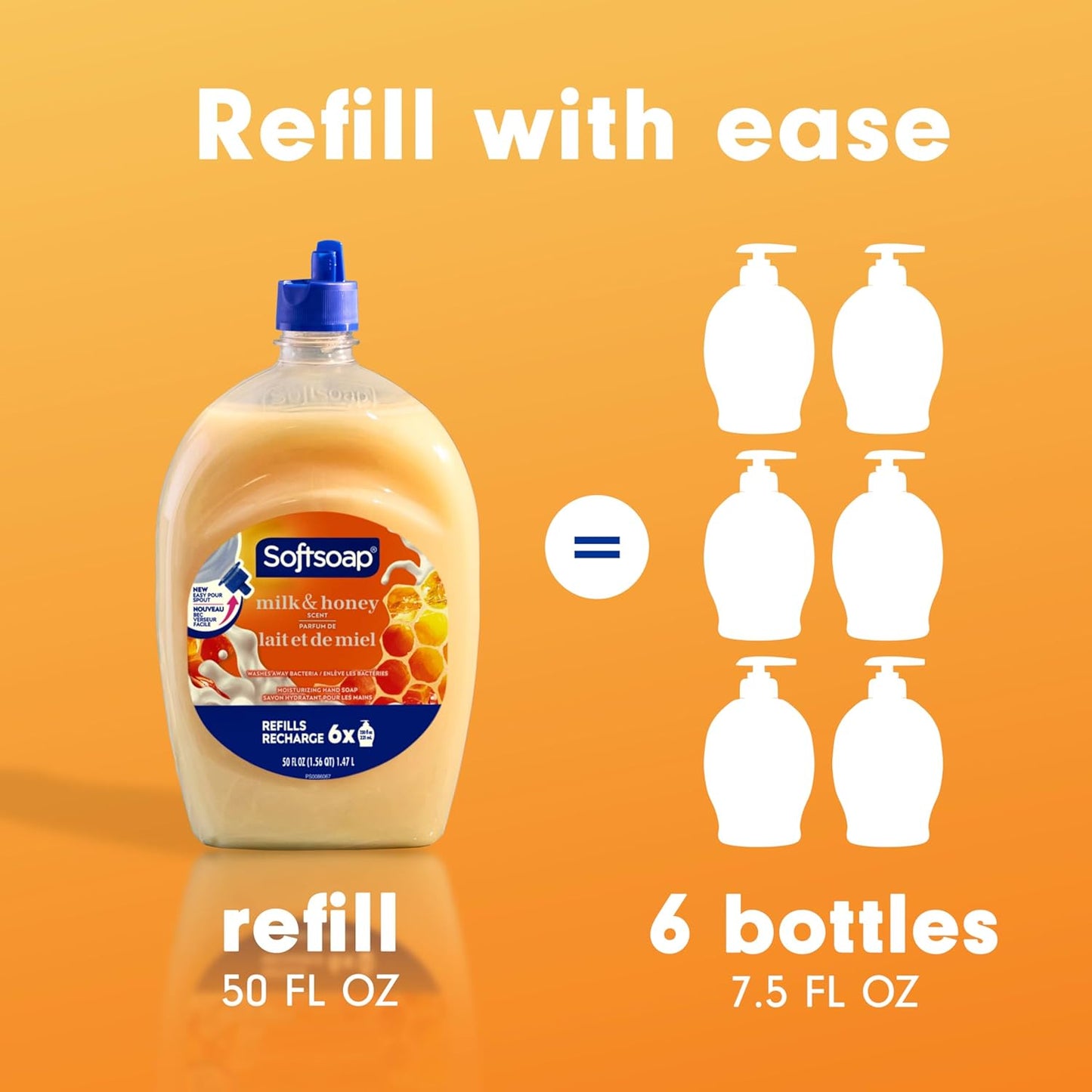 Softsoap Liquid Hand Soap Refill - Milk & Honey Scented, 50 Ounce for Moisturizing Cleanliness