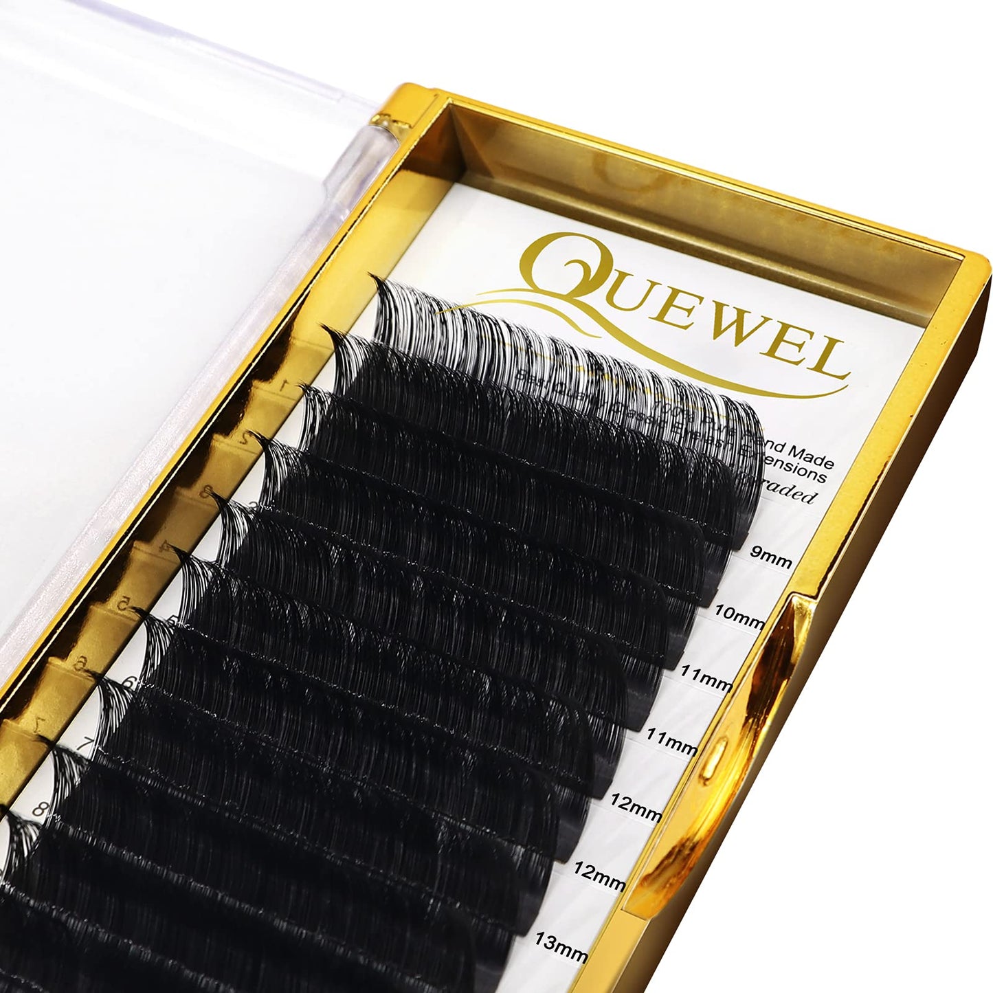 Classic Eyelash Extensions 0.18 D MIX9-16mm Lashes Extensions Supplies C/D Curl Single Length 9-20mm Mixed Length 9-16mm/15-20mm by QUEWEL (0.18 D MIX9-16)