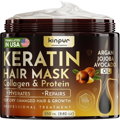 Keratin Hair Mask - Deep Conditioner for Dry, Damaged Hair | Protein, Coconut & Avocado Oil for Hydration & Repair