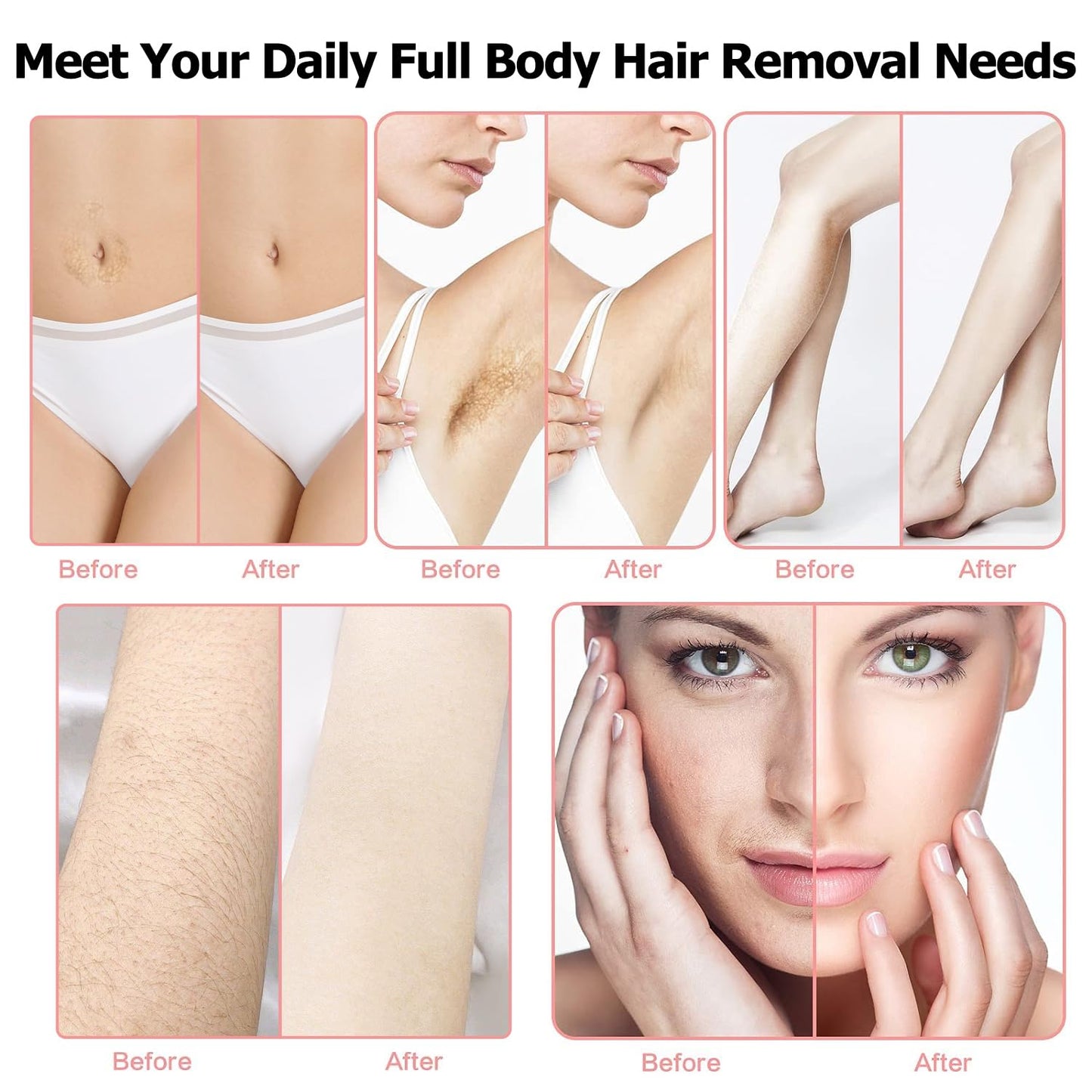 Wax Machine with Hair Removal Kit: Hard Wax Pot, Body Wax Melt Warmer, and 50 Applicator Sticks